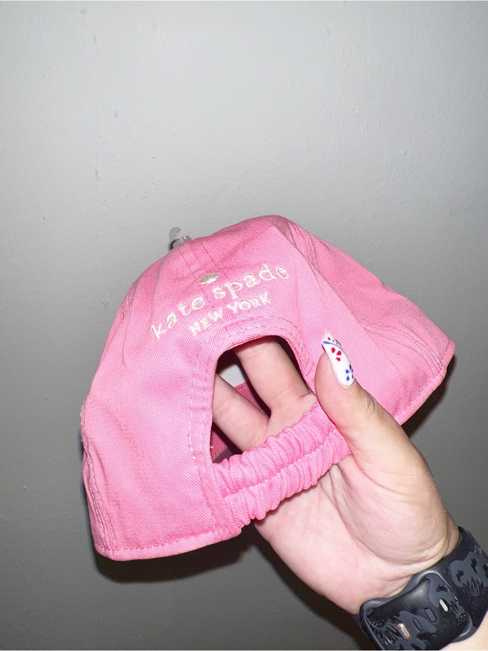 kate spade Strawberry Shake Pink Cotton Logo Baseball Cap - Picture 3 of 9